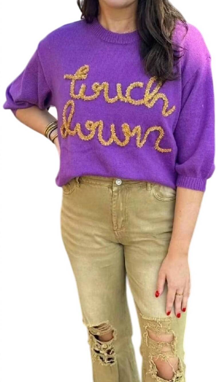 NEW BIBI touch down sweater in purple
